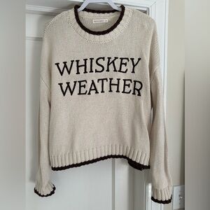 Embroidered Cream and Brown Sweater